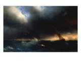 Ivan Konstantinovich Aivazovsky - The Survivor, 1853 Digitálně vytištěná reprodukce Ivan Konstantinovich Aivazovsky - The Survivor, 1853 Digitálně vytištěná reprodukce
