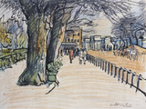 Rottenrow, Hyde Park, London Giclee Print by George Leslie Hunter