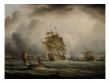 Shipping off Portsmouth Giclee Print by Thomas Buttersworth