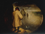 A Man Pissing on the Moon Giclee Print by Pieter Breugel the Elder
