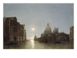 The Grand Canal by Moonlight Giclee Print by Henry Pether