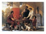 Ospitalita in villa a Pompei (Hospitality in a Pompeian villa), 1875 Giclee Print by Cesare Dell'acqua