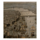 The Rhinebeck Panorama of London (Ships sailing upstream) Giclee Print