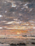 Maree Basse, Soleil Couchant, 1883 Giclee-trykk av Eugene Boudin Maree Basse, Soleil Couchant, 1883 Giclee-trykk av Eugene Boudin