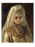 A Girl in a Boyar Costume Giclee Print by Konstantin Egorovich Makovsky