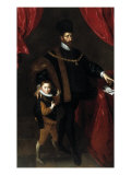Portrait of Duke Wilhelm V of Bavaria (1548-1626) and his Son Albrecht reproduction procédé giclée par Hans von Aachen