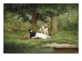 The Flirtation, 1885 Giclee Print by Georges Croegaert