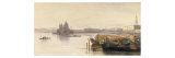 S. Maria della Salute & the Doge's Palace from across the Bacino at Sunset reproduction procédé giclée par Edward Lear