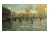 Piazza San Marco after the Rain, Venice, 1914 Giclee Print by Pietro Fragiacomo