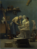 The Marble Work, The Artist Sculpting Tanagra, or The Artist's Model, 1890 Giclee Print by Jean-Leon Gerome