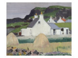 A Croft with Haystacks Giclee Print by Francis Campbell Boileau Cadell