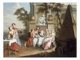Elegant Figures Dining in the Grounds of a Palace, 1745 Giclee Print by Peter Jacob Horemans