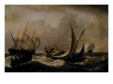 Dutch Shipping in a Stiff Breeze, 1815 Giclee Print by Charles Martin Powell