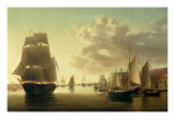 H.M. Brig Rose Leaving Portsmouth Harbour Giclee Print by William Anderson