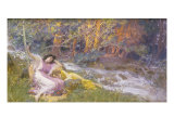 Reclining by a Stream Giclee Print by Frederick Arthur Bridgman