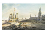 The Red Square, Moscow Giclee Print by Johann Ludwig Bleuler