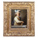 Portrait of a Musician with a Hurdy-Gurdy Giclee-trykk av Melchior Brassauw