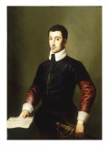Portrait of a Gentleman, said to be the Composer Vincenzo Galilei (c.1520-91) Reproduction procédé giclée par Alessandro Allori