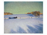 A Sleigh in a Snowbound Landscape Reproduction procédé giclée par Gustaf Ankarcrona