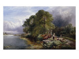 The Eel Traps on the Kennet - After a Shower Giclee-trykk av Henry John Boddington
