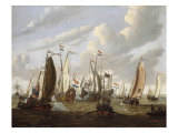 Czar Peter the Great welcomed by the Dutch East India Company Giclee Print by Abraham Storck