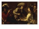 Soldiers playing Backgammon in an Interior Giclée-Druck von Gerrit Van Honthorst