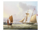 A Schooner and Other Shipping Giclee-trykk av Thomas Buttersworth A Schooner and Other Shipping Giclee-trykk av Thomas Buttersworth