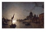 Moonlight on the Grand Canal, Venice Giclee Print by Henry Pether