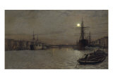 The Pool and London Bridge at Night, 1884 Giclee Print by John Atkinson Grimshaw