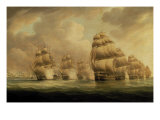 Action of Commodore Dance and the Comte de Linois off the Straits of Malacca, 15th February 1804 Giclee Print by Thomas Buttersworth