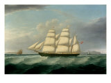 The Barque Elizabeth Martin off the Skerries, with South Stack and Carmel Head Giclee Print by Joseph Heard