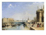 View of the Riva Degli Schiavoni and Bacino di San Marco from Steps of St. Maria della Salute Giclee Print by Edward Pritchett