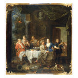 Figures on a Terrace Feasting Giclee Print by Joseph Van Aken