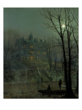 Knostrop Old Hall, Leeds, 1883 reproduction procédé giclée par John Atkinson Grimshaw
