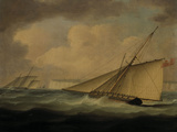 An Armed Cutter off the Coast Giclee Print by Thomas Buttersworth