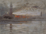 Venice, San Giorgio Maggiore and the Bacino Giclee Print by Albert Goodwin