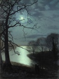 Watching a Moonlit Lake Giclee Print by John Atkinson Grimshaw