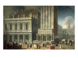 Venedig, die Loggetta des Sansovino reproduction procédé giclée par Luca Carlevaris