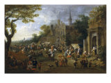 A Village Market Scene Impressão giclée por Peeter van Bredael