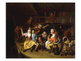 Interior Tavern Scene with Figures Carousing, 1696 Giclée-tryk af Nicholas van Haeften Interior Tavern Scene with Figures Carousing, 1696 Giclée-tryk af Nicholas van Haeften