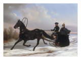 Emperor Nicholas I Pavlovich in a Horse-Drawn Brichka Giclee Print by Nicholas Alexandrovich de Sauerweid