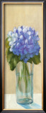 Purple Flowers in Blue Vase Posters by David Col