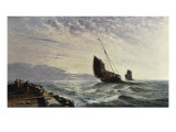 Luggers Leaving Harbour - Sunrise, 1876 Giclee Print by Arthur J. Meadows