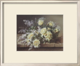 Still Life of Yellow Roses Print by Raoul Victor Maurice Maucherat de Longpre