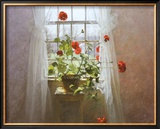 Red Geraniums Posters by Peter Poskas