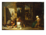 An Interior with a Woman Seated beside an Arrangement of Utensils Lámina giclée por David Teniers the Younger An Interior with a Woman Seated beside an Arrangement of Utensils Lámina giclée por David Teniers the Younger