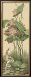 Crane and Lotus Panel I Prints by Racinet 