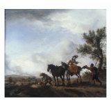 A Lady and a Gentleman beside a River Giclee Print by Philips Wouwermans Or Wouwerman