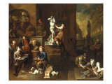 A Sculptor's Studio, with Students Drawing and a Sculptor Finishing a Hercules Impressão giclée por Balthasar van den Bossche A Sculptor's Studio, with Students Drawing and a Sculptor Finishing a Hercules Impressão giclée por Balthasar van den Bossche