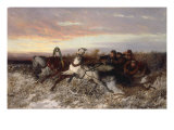 Sleigh Ride, Followed by Wolves Giclée-tryk af Nikolai Egorevich Sverchkov Sleigh Ride, Followed by Wolves Giclée-tryk af Nikolai Egorevich Sverchkov